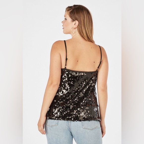 JUSTFAB Black Sequin Cami Tank NWT | Size Medium - Picture 4 of 16